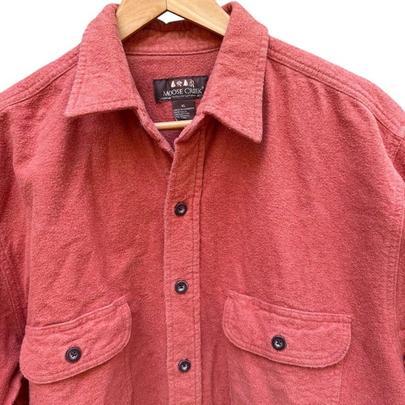 Vtg Moose Creek Men’s Flannel Shirt Size XL Heavyweight Red Chamois Outdoors - Picture 4 of 11